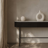 Tommy Franks Lantine Marble Console Table – Matte Black