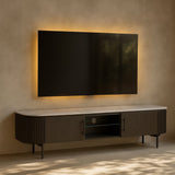 Tommy Franks Lantine Marble TV Unit – Black Oak