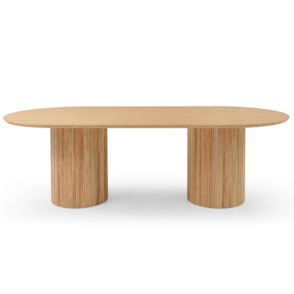 Tommy Franks Lantine Pill Shaped Dining Table In Ash Oak 240cm Tommy franks lantine pill shaped dining table in ash oak 240cm