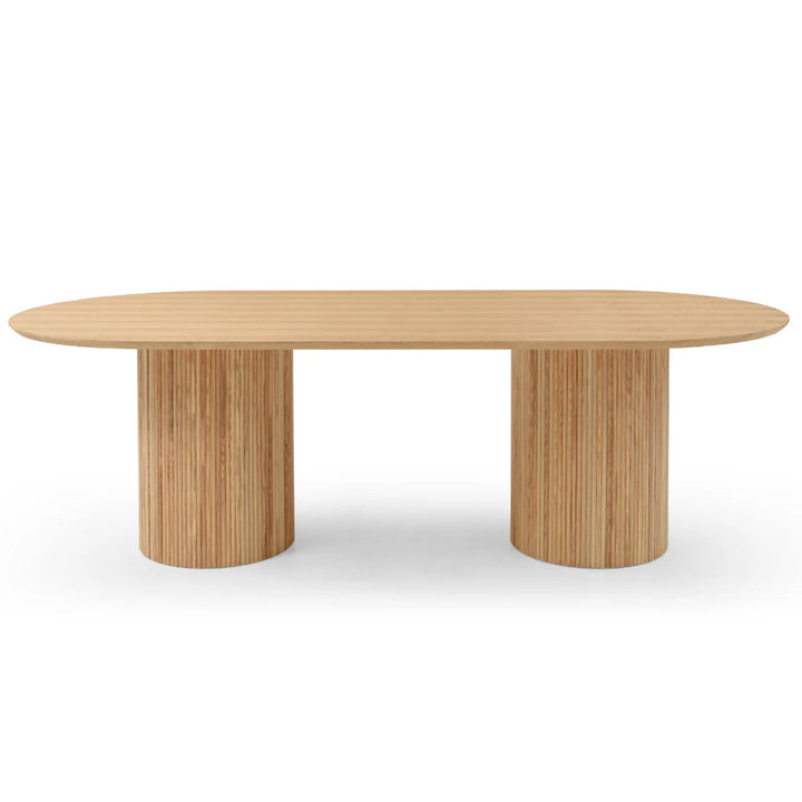 Tommy Franks Lantine Pill Shaped Dining Table in Ash Oak – 240cm