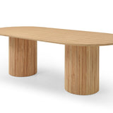 Tommy Franks Lantine Pill Shaped Dining Table in Ash Oak – 240cm