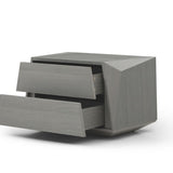 Tommy Franks Madon Wide Bedside Table - 70cm – Dark Grey Oak