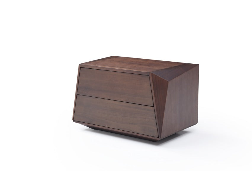 Tommy Franks Madon Wide Bedside Table - 70cm – Walnut