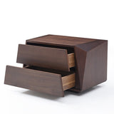 Tommy Franks Madon Wide Bedside Table - 70cm – Walnut