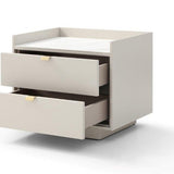 Tommy Franks Saviour Bedside Table - White Marble & Beige