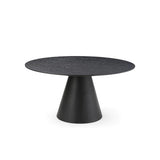 Tommy Franks Tavamo Round Dining Table in Black Oak – 180cm