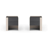 Tommy Franks Tunica Bedside Table in Taupe – Set of 2