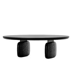 Tommy Franks Underline Round Coffee Table – Black Oak