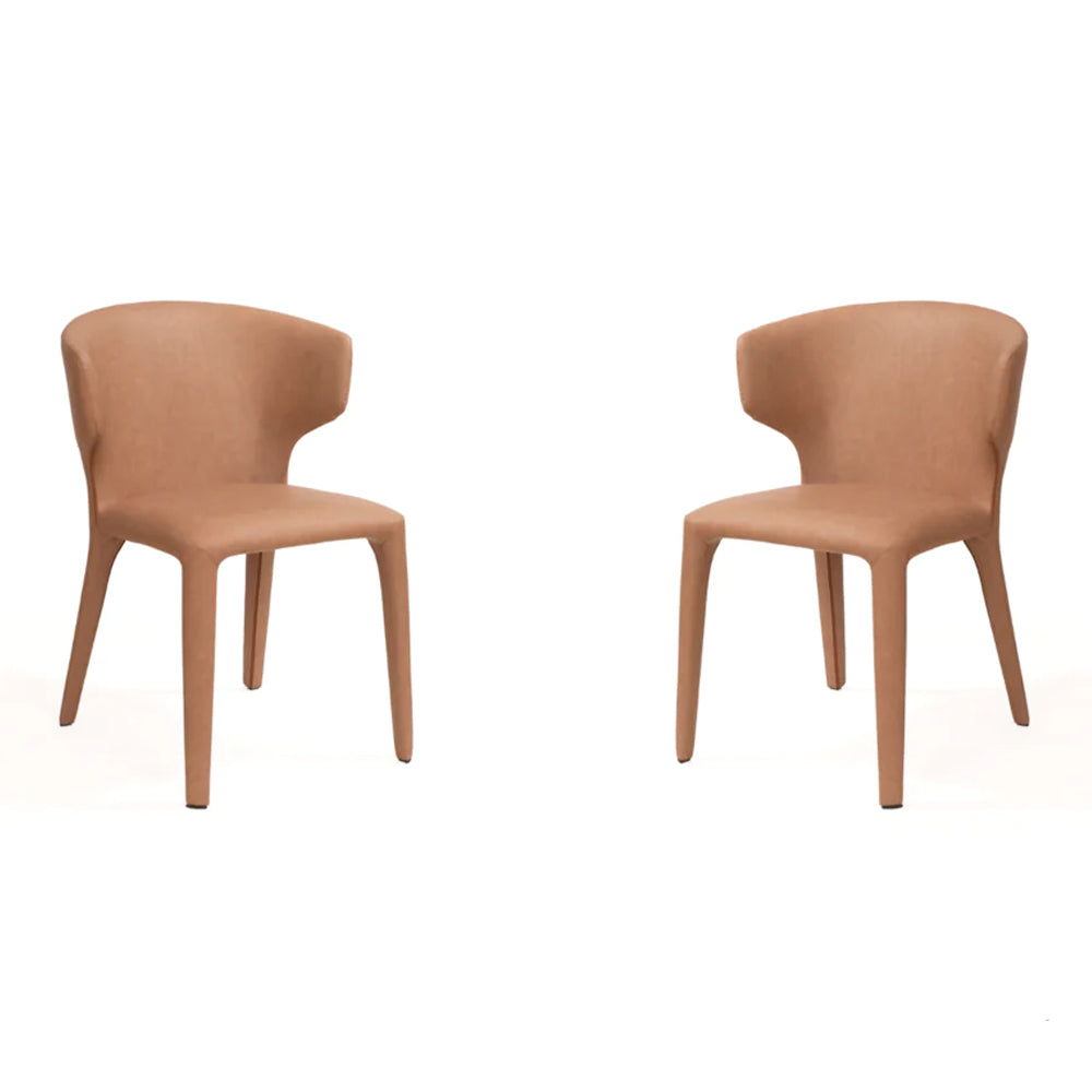 Tommy Franks Vela Dining Chair - Set of 2 - Cognac Fabric