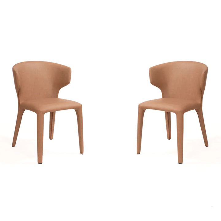 Tommy Franks Vela Dining Chair - Set of 2 - Cognac Fabric
