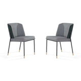 Tommy Franks Victor Dining Chair in Houndstooth Fabric – Set of 2