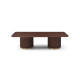 Tommy Franks Lantine Coffee Table – Double Pedestal – Walnut & Brass