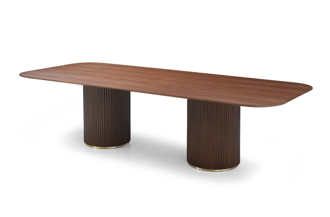 Tommy Franks Lantine Dining Table in Walnut and Brass – 280cm