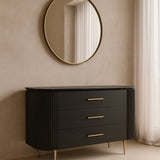 Tommy Franks Lantine Dresser – Matte Black Oak and Brass