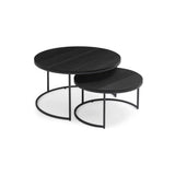 Tommy Franks Wheel Coffee Table in Black Oak – Small