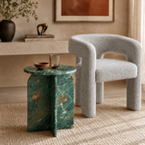 Twenty10 Designs Arco Side Table – Amazon Green Marble Effect