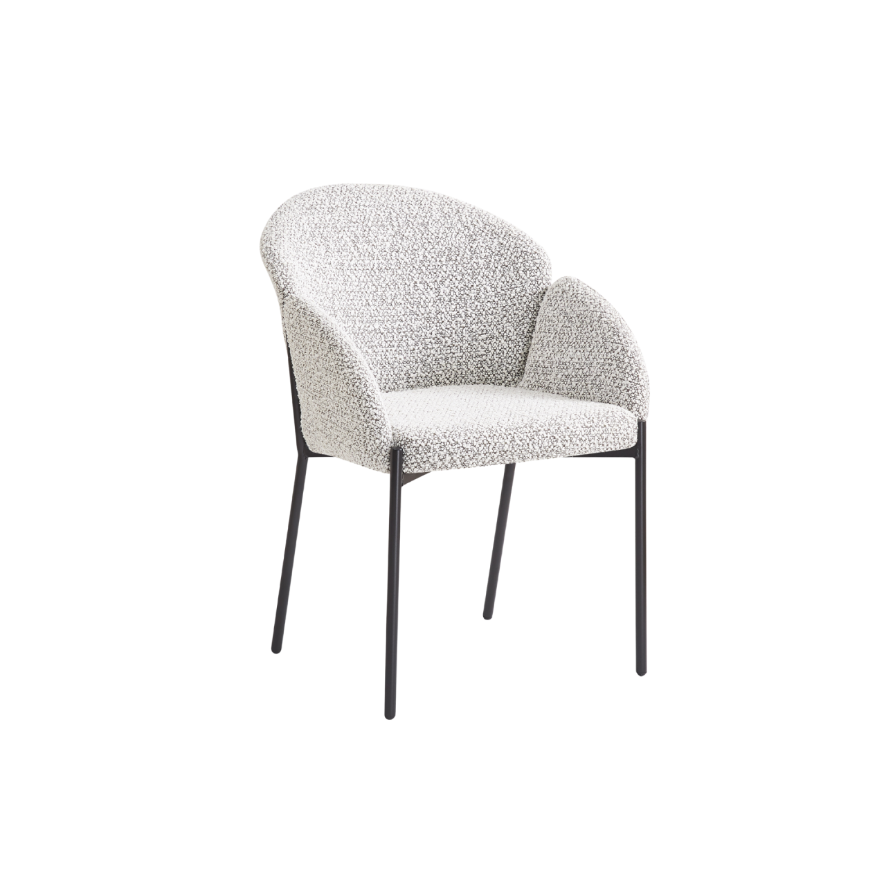 Twenty10 Designs Petal Dining Chair – Ivory and Taupe Boucle – Set of 2 (CRIB5)