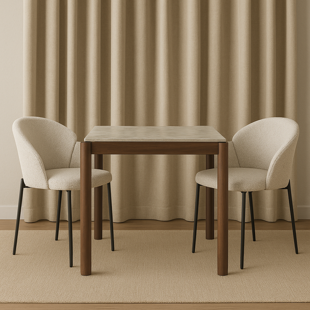 Twenty10 Designs Petal Dining Chair – Ivory and Taupe Boucle – Set of 2 (CRIB5)