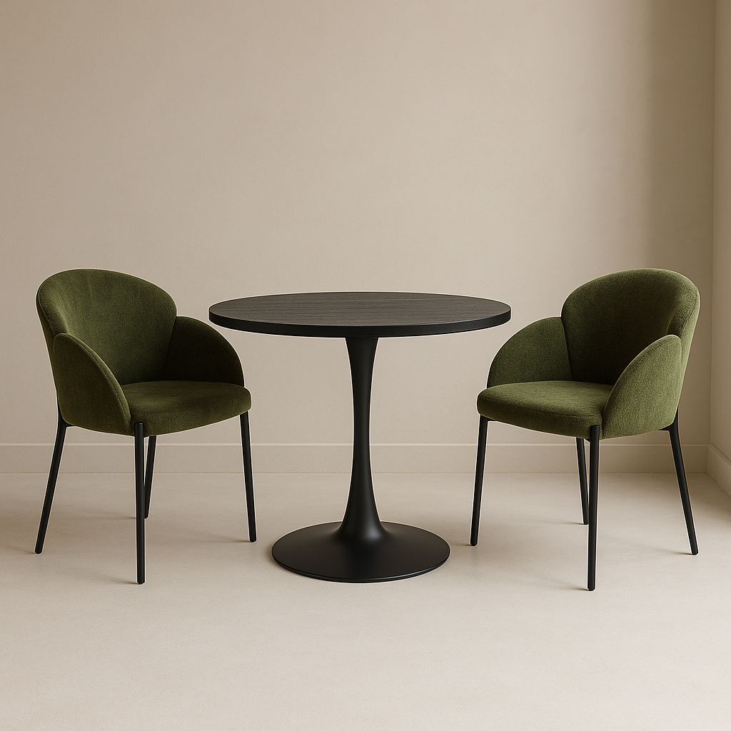 Twenty10 Designs Petal Dining Chair – Olive Soft Weave – Set of 2 (CRIB5)