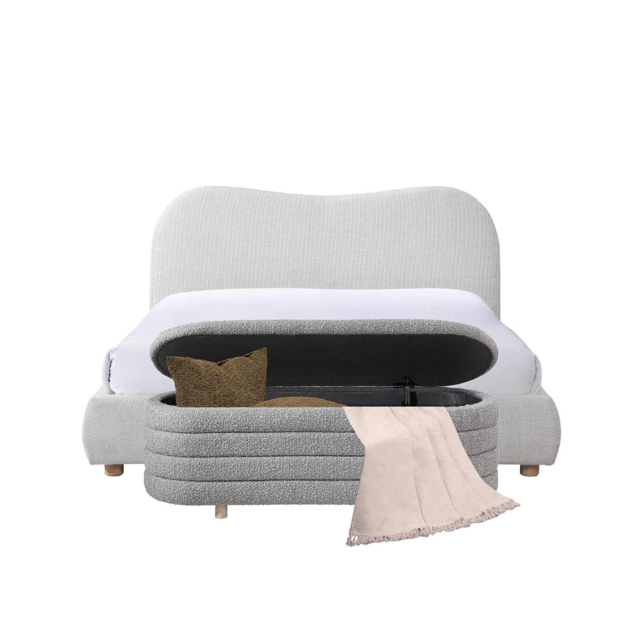 Twenty10 Designs Ripple Ottoman – Dove Boucle