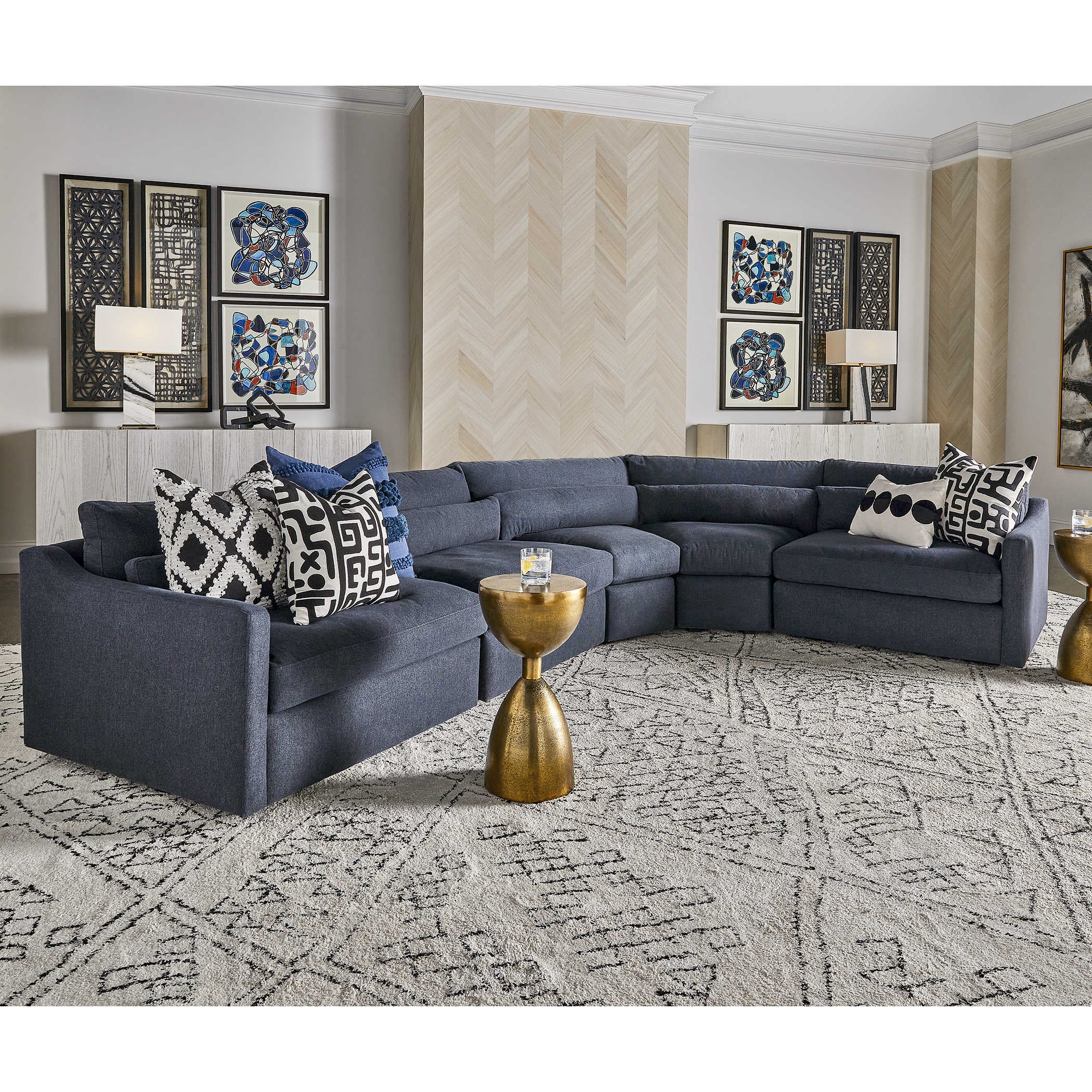 Uttermost Black Label Having a Ball Cushion - Blueberry