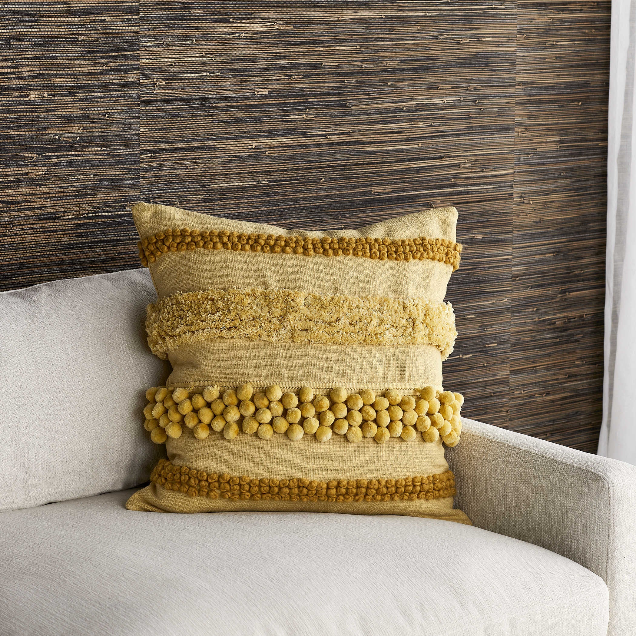 Uttermost Black Label Having a Ball Cushion - Lemon Chiffon