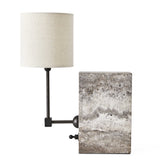 Uttermost Black Label On a Shelf Mini Lamp – Travertine and Bronze