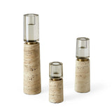 Uttermost Black Label Optic Candle Holder - Set of 3 - Travertine