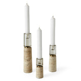 Uttermost Black Label Optic Candle Holder - Set of 3 - Travertine