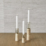 Uttermost Black Label Optic Candle Holder - Set of 3 - Travertine