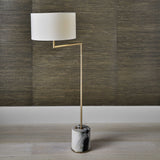 Uttermost Black Label Pivot Floor Lamp – Panda Marble and Brass