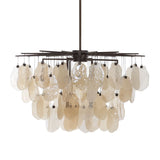 Uttermost Black Label Seeded Shield 8 Light Chandelier - Champagne