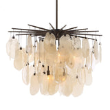 Uttermost Black Label Seeded Shield 8 Light Chandelier - Champagne