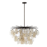 Uttermost Black Label Seeded Shield 8 Light Chandelier - Champagne