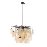 Uttermost Black Label Seeded Shield 8 Light Chandelier - Champagne