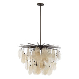 Uttermost Black Label Seeded Shield 8 Light Chandelier - Champagne