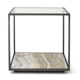 Uttermost Floating Plane End Table – Bronze & Travertine