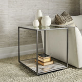 Uttermost Floating Plane End Table – Bronze & Travertine