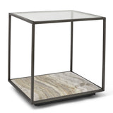Uttermost Floating Plane End Table – Bronze & Travertine