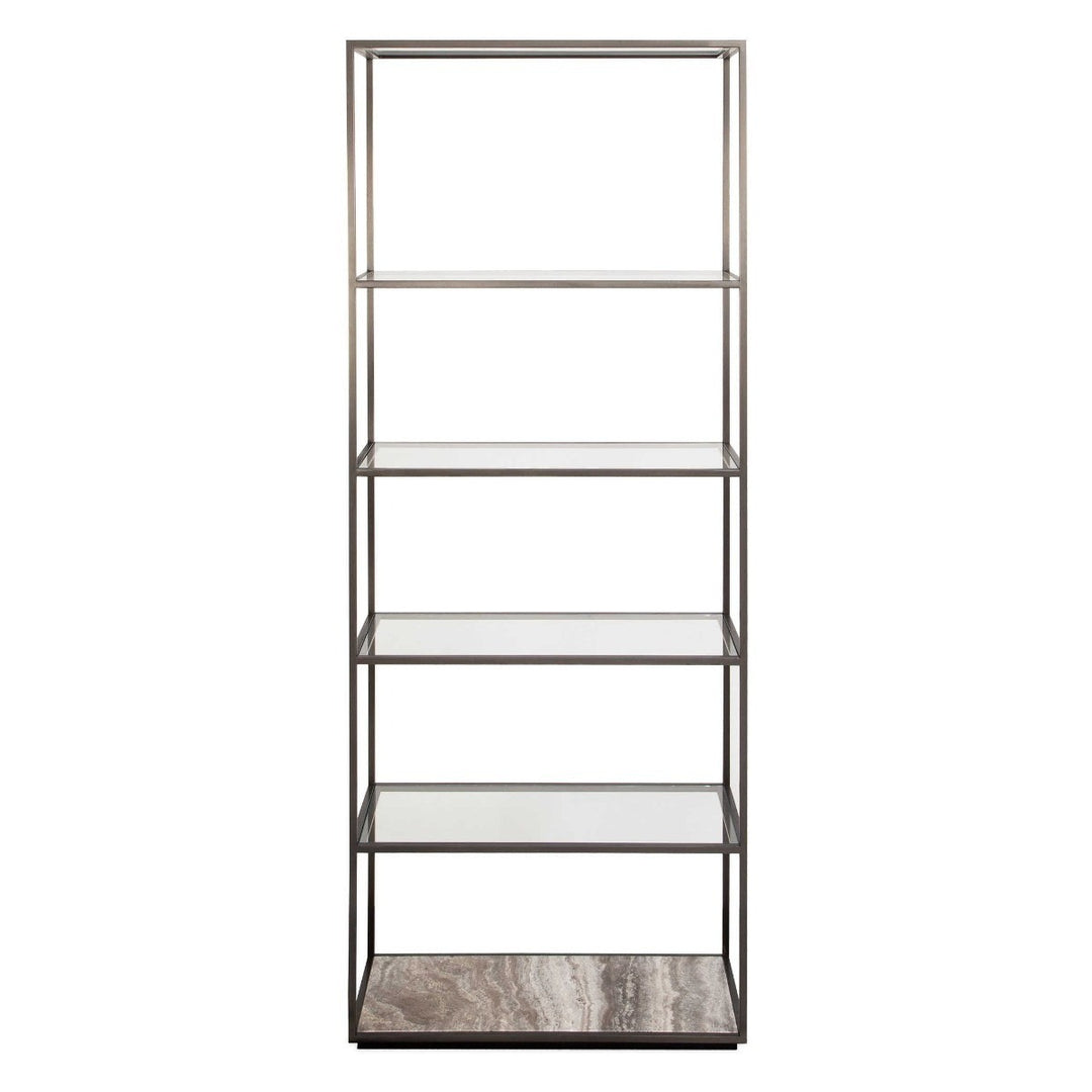 Uttermost Floating Plane Etagere – Travertine & Bronze