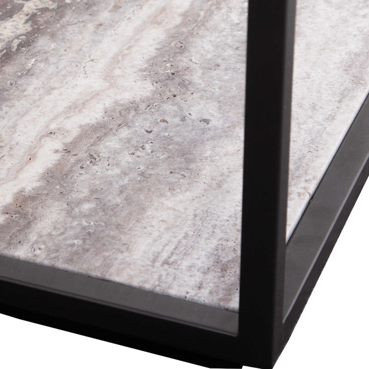 Uttermost Floating Plane Etagere – Travertine & Bronze