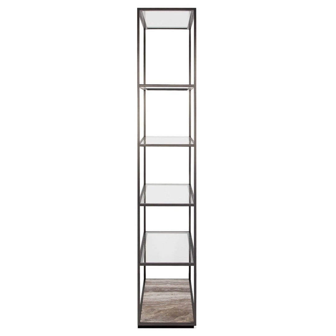 Uttermost Floating Plane Etagere – Travertine & Bronze