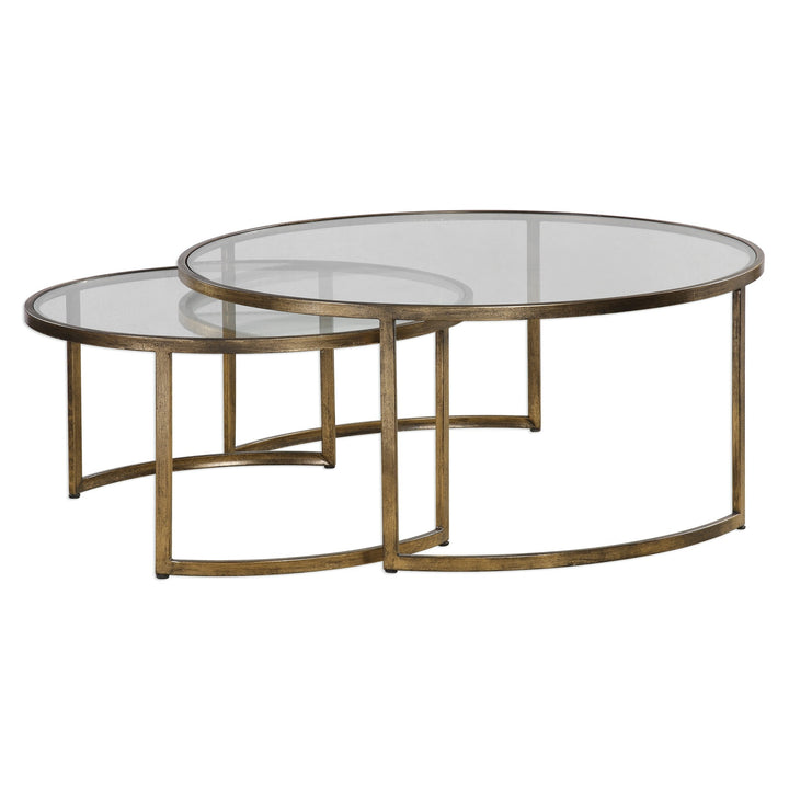 Uttermost Rhea Nested Coffee Tables – Antiqued Gold Leaf