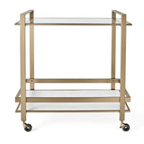 Uttermost Roll Along Bar Cart – Brass & Marble