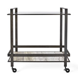Uttermost Roll Along Bar Cart – Bronze & Travertine