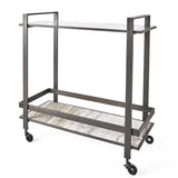Uttermost Roll Along Bar Cart – Bronze & Travertine