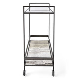 Uttermost Roll Along Bar Cart – Bronze & Travertine