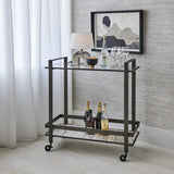 Uttermost Roll Along Bar Cart – Bronze & Travertine