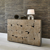 Uttermost Teak Tac Toe Console Table – Light