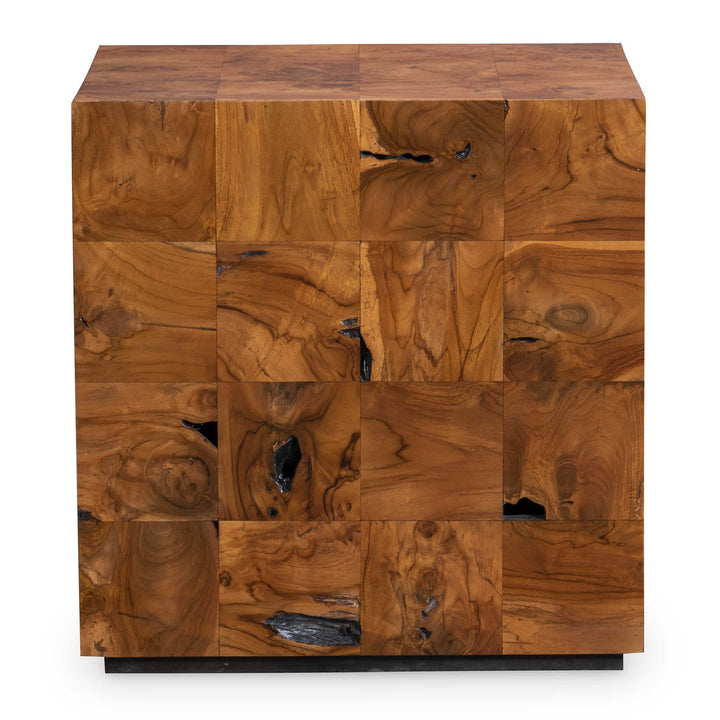 Uttermost Teak Tac Toe Side Table – Caramel